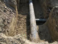 1-es villamos felújítás projekt keretein belül gázvezeték építésénél kézi gépi földmunka